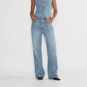 Denim Forum Farrah High Rise Wide Leg Baggy Zip Fly Jeans Size 25 Aritzia